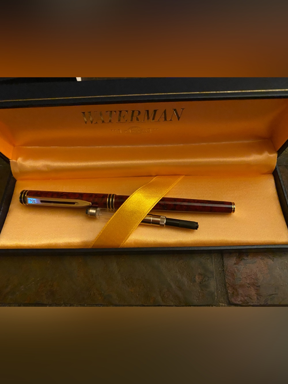 Vintage Waterman Exclusive Ideal Fountain Pen in Red Lacquer. New in box.